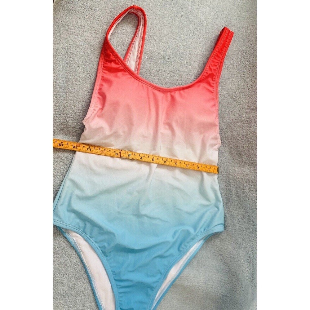 Women's One Piece Swimsuit Multicolor Blue size M summer clothes New - Picture 6 of 12